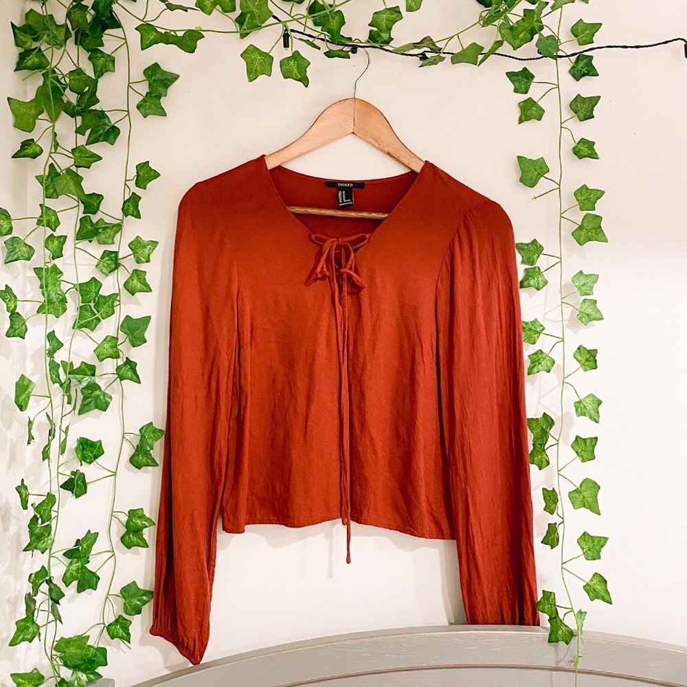 Burnt orange hippie Forever 21 shirt. Size small.